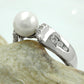 Ring mit 7mm Zuchtperle und vielen Zirkonias rhodiniert Silber 925
