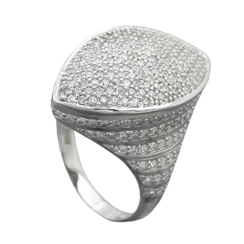 Ring 23x11mm mit vielen Zirkonias Silber rhodiniert 925