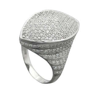 Ring 23x11mm mit vielen Zirkonias Silber rhodiniert 925