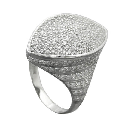 Ring 23x11mm mit vielen Zirkonias Silber rhodiniert 925