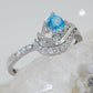 Ring 10mm Zirkonias aqua und weiß glänzend rhodiniert Silber 925