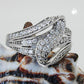 Ring 14mm mit vielen Zirkonias glänzend rhodiniert Silber 925