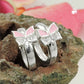 Kinder-Creole Schmetterling rosa Zirkonia Silber 925 11x2mm