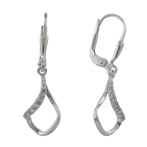 Ohrbrisur Rhombus Zirkonia Micro-Pavé Silber 925 30x9mm