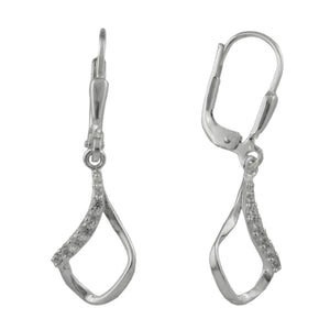 Ohrbrisur Rhombus Zirkonia Micro-Pavé Silber 925 30x9mm