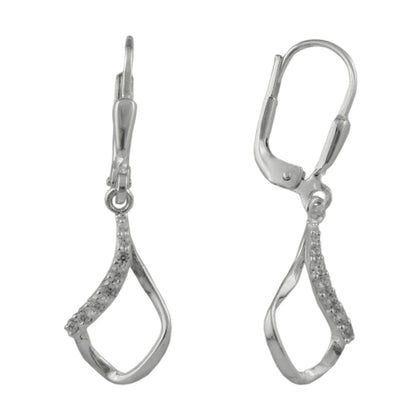 Ohrbrisur Rhombus Zirkonia Micro-Pavé Silber 925 30x9mm