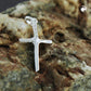 Anhänger 20x6mm Kreuz mit Zirkonias matt-glänzend Silber 925