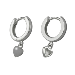 Kinder-Creole Herz Klappscharnier Silber 925 17x12mm