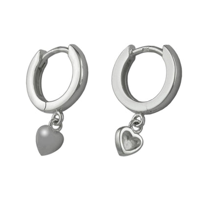 Kinder-Creole Herz Klappscharnier Silber 925 17x12mm