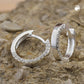 Creole Ohrring 13x2mm Klappscharnier mit Zirkonias Silber 925