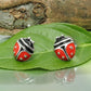 Ohrstecker Marienkäfer 7x6mm emailliert rot-schwarz Silber 925 Kinderschmuck