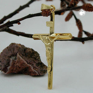 Kreuzanhänger 30x18mm Kruzifix 9Kt Gold Gelbgold glänzend