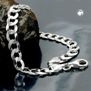 Armband/Kette 6,7mm Panzerkette flach Silber 925 21/50cm
