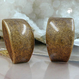 Clip Ohrring 27x17mm Trapez altmessing glänzend Kunststoff-Bouton