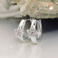 Creole 12x2mm Klappscharnier Stern mit Zirkonias pink Silber 925