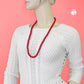 Kette 10mm Kunststoffperlen rot-glänzend 42 - 80cm