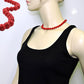 Kette 10mm Kunststoffperlen rot-schwarz-marmoriert 40 - 80cm
