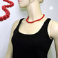 Kette 10mm Kunststoffperlen rot-schwarz-marmoriert 40 - 80cm