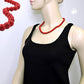 Kette 10mm Kunststoffperlen rot-schwarz-marmoriert 40 - 80cm