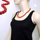 Kette 10mm Kunststoffperlen rot-schwarz-marmoriert 40 - 80cm