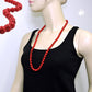Kette 10mm Kunststoffperlen rot-schwarz-marmoriert 40 - 80cm