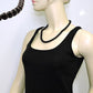 Kette 10mm Kunststoffperlen schwarz glänzend 42 - 80cm