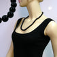 Kette 10mm Kunststoffperlen schwarz glänzend 42 - 80cm