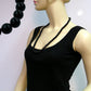 Kette 10mm Kunststoffperlen schwarz glänzend 42 - 80cm