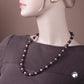 Kette 10mm Rundperle dunkelbraun-grau-marmoriert Olive jeans-blau-braun Kunststoff