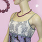 Kette 10mm Rundperle flieder-violett-marmoriert Kunststoff 40 - 80cm