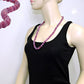 Kette 10mm Rundperle flieder-violett-marmoriert Kunststoff 40 - 80cm