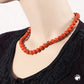 Kette 10mm Rundperle orange-schwarz-marmoriert Kunststoff 40 - 80cm