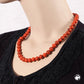 Kette 10mm Rundperle orange-schwarz-marmoriert Kunststoff 40 - 80cm