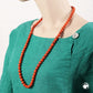 Kette 10mm Rundperle orange-schwarz-marmoriert Kunststoff 40 - 80cm