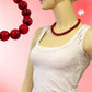 Kette 12mm Kunststoffperlen rot-schwarz-marmoriert