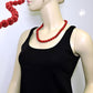 Kette 12mm Kunststoffperlen rot-schwarz-marmoriert