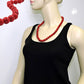 Kette 12mm Kunststoffperlen rot-schwarz-marmoriert