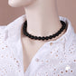 Kette 12mm Kunststoffperlen schwarz glänzend 40 - 80cm