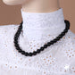 Kette 12mm Kunststoffperlen schwarz glänzend 40 - 80cm
