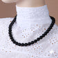 Kette 12mm Kunststoffperlen schwarz glänzend 40 - 80cm