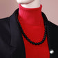 Kette 12mm Kunststoffperlen schwarz glänzend 40 - 80cm