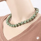 Kette 14mm Rundperle Kunststoff oliv-grün-braun-gesprenkelt