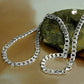 Armband/Kette 5,6mm Panzerkette flach mit Muster Silber 925 21/50/55cm
