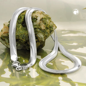 Schlangenkette 6x2mm glänzend Silber 925 43cm Karabiner