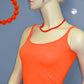 Kette 8mm Kunststoffperlen orange-rot-glänzend 40 - 80cm