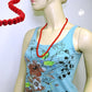 Kette 8mm Kunststoffperlen rot-glänzend 55 - 70cm