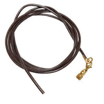 Lederband Rundschnur Rindleder 2mm dunkelbraun, Karabiner goldfarben, 100cm kürzbar