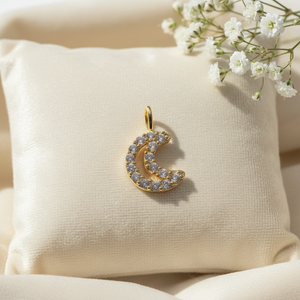 Anhänger kleine Mondsichel mit Zirkonia 9Kt GOLD