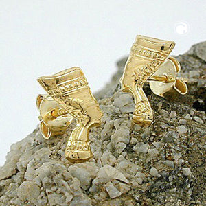 Ohrstecker 10x6mm Nofretete glänzend 9Kt Gelbgold