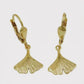 Ginkgoblatt Ohrhänger 27x12mm glänzend 9 Karat Gold
